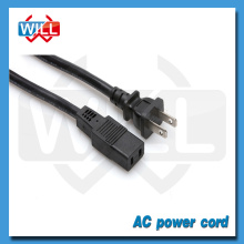 UL approval 2 pin USA &Canada iec 60320 c14 power cord with molded plug